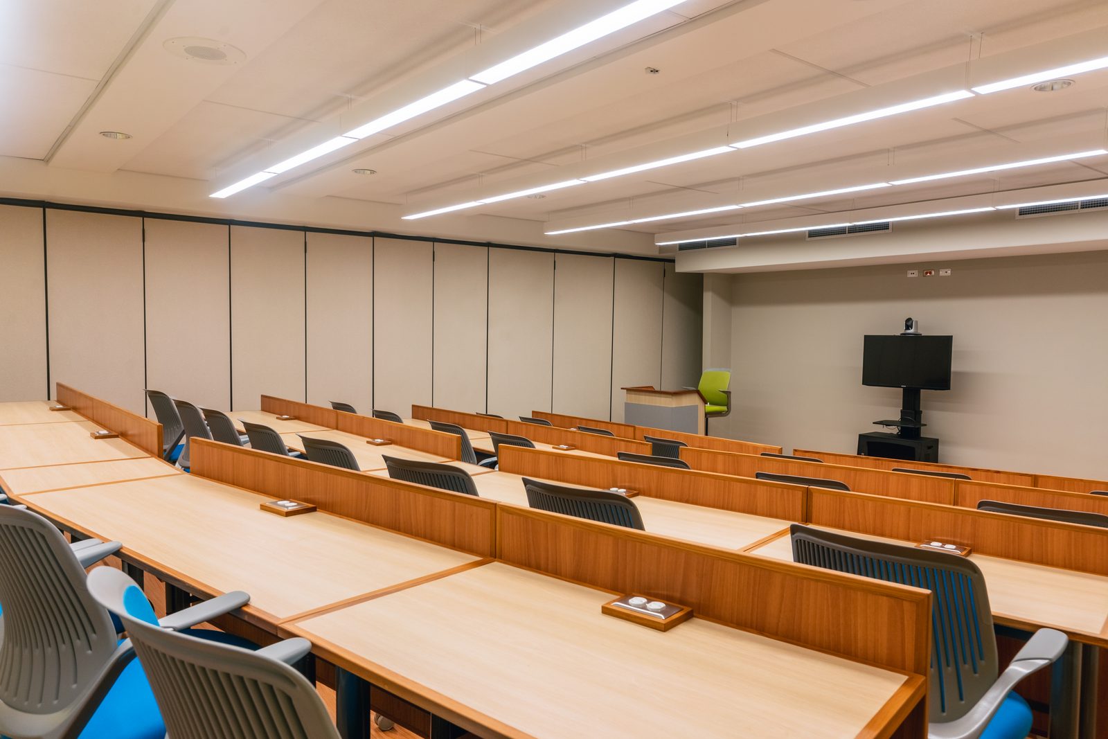 A lecture room on the Lok Jack GSB campus
