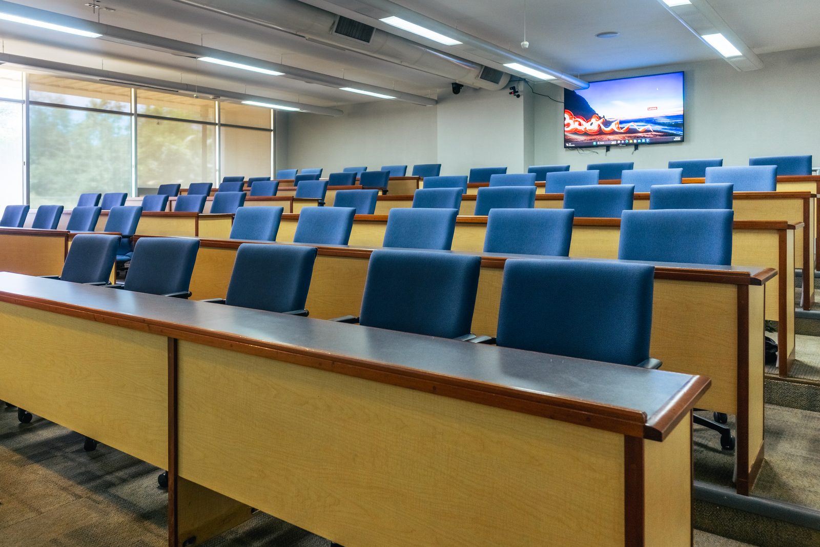A tiered lecture room