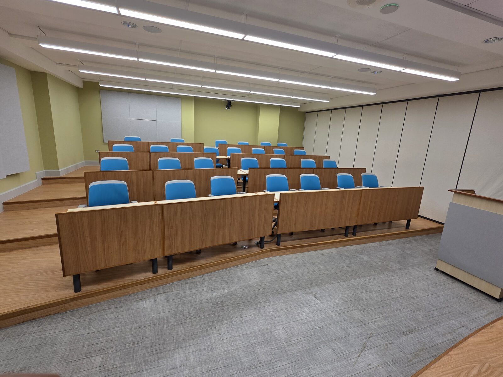 Lecture Room 1 - the tiered rows from the side of the room